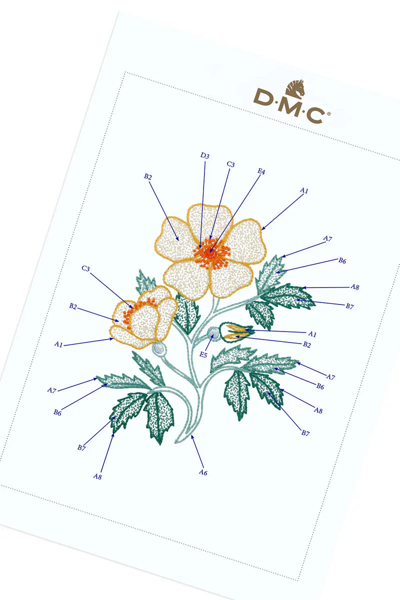 Wild Rose DMC Embroidery Kit