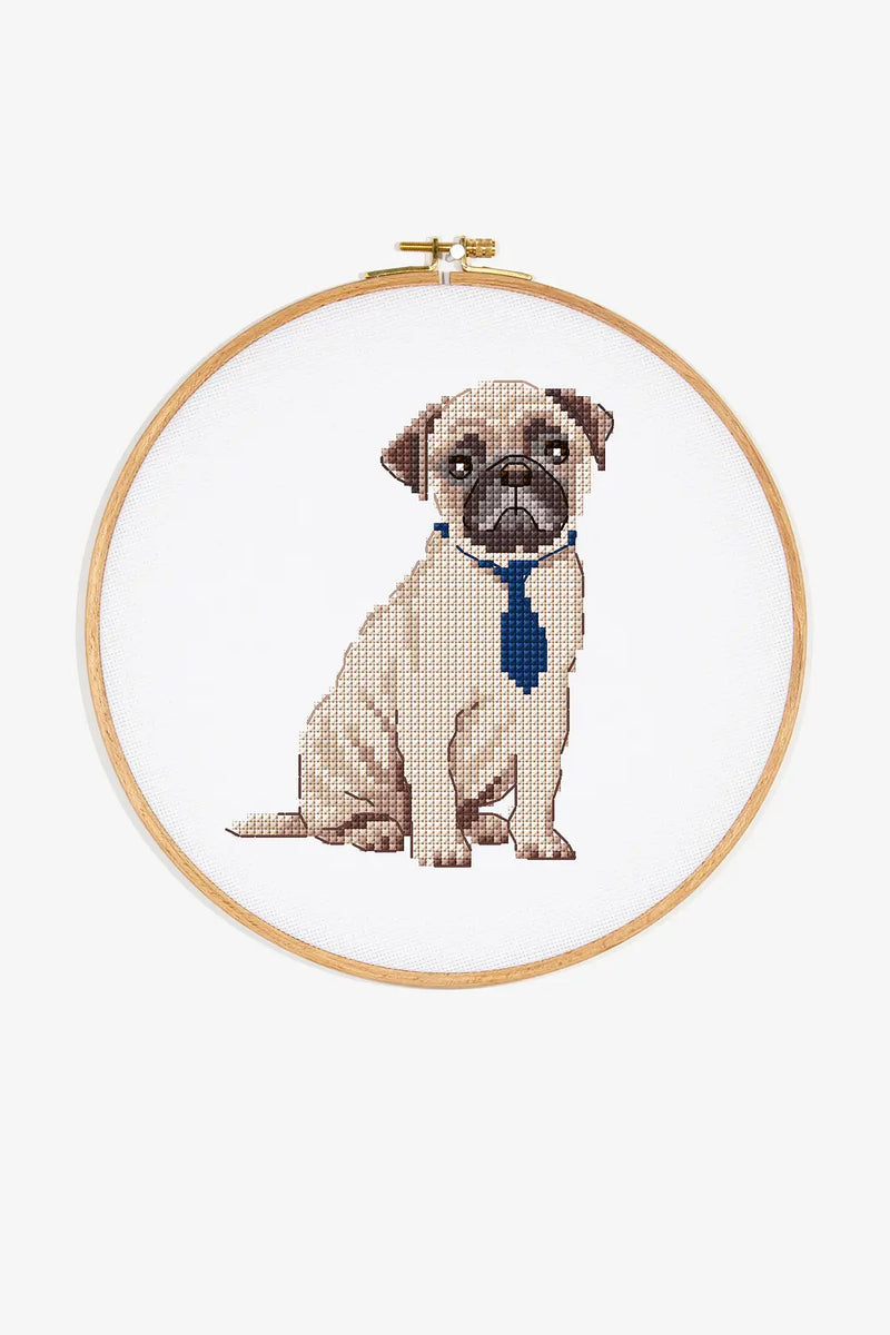 Pug DMC Cross Stitch Kit
