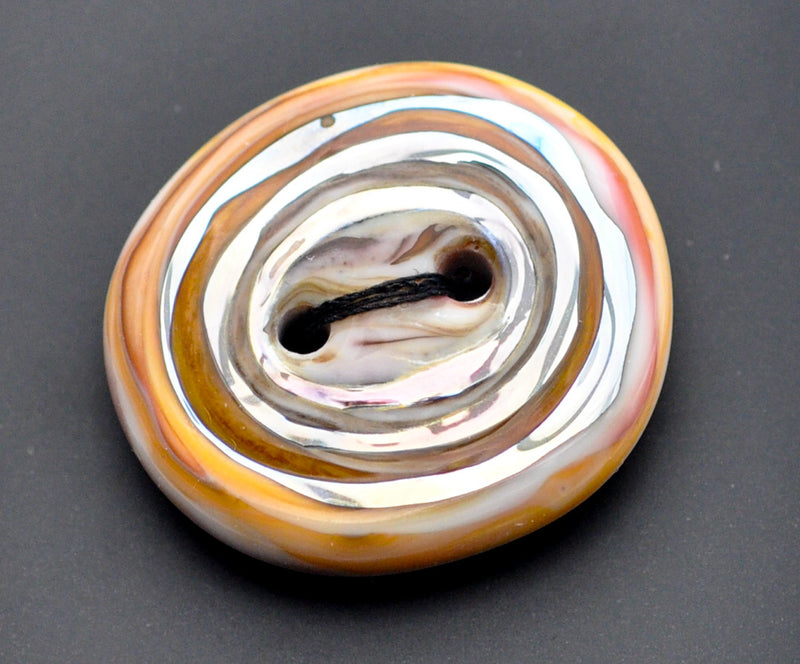 Brown Rings Glass Button