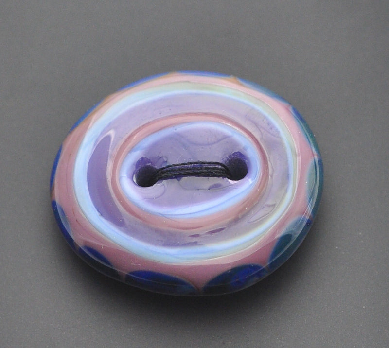 Purple / Blue Bullseye Glass Button