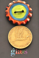 Multi-Colour Bullseye Glass Button