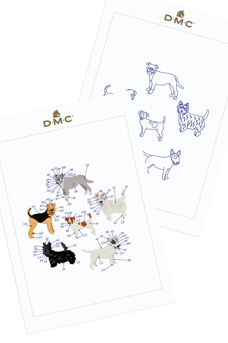 Terrier Dogs DMC Embroidery Kit