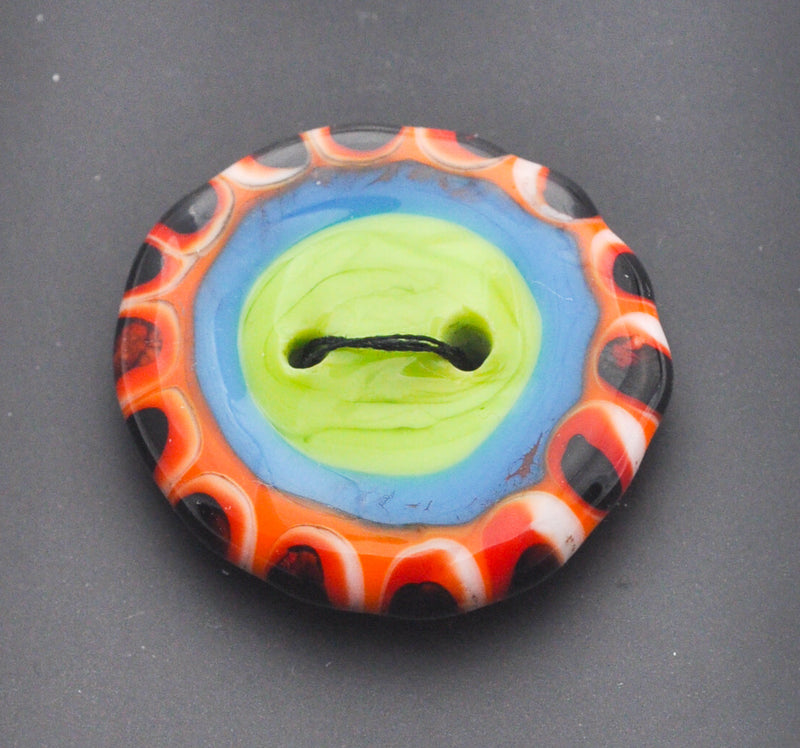 Multi-Colour Bullseye Glass Button