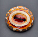Brown Bullseye Glass Button