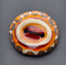 Brown Bullseye Glass Button