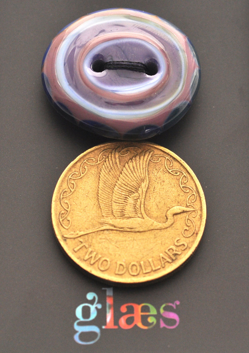 Purple / Blue Bullseye Glass Button