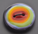 Rainbow Rings Glass Button