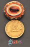 Brown Bullseye Glass Button