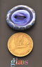 Blue Bullseye Glass Button
