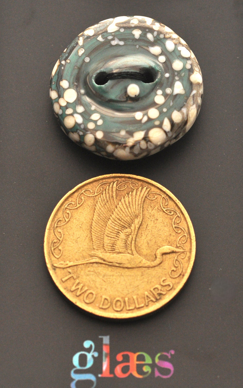 Snow Storm Glass Button
