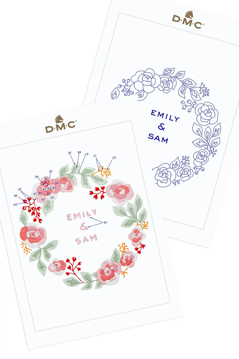Rose Wreath DMC Embroidery Kit