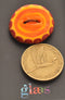 Orange Bullseye Glass Button