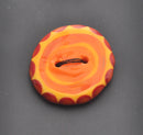 Orange Bullseye Glass Button