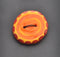 Orange Bullseye Glass Button