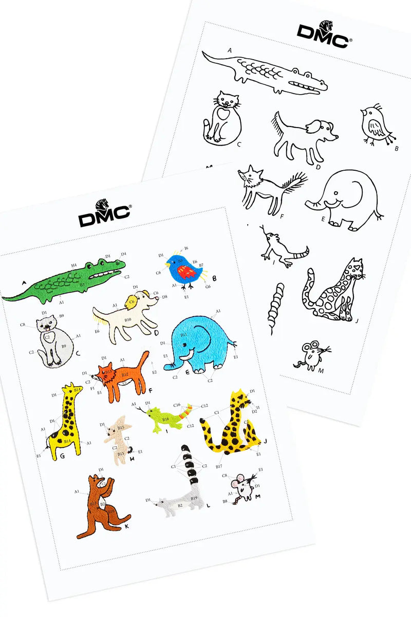 Animal Alphabet A-M DMC Embroidery Kit