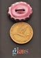 Pink Rings Bullseye Glass Button