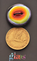 Rainbow Rings Glass Button