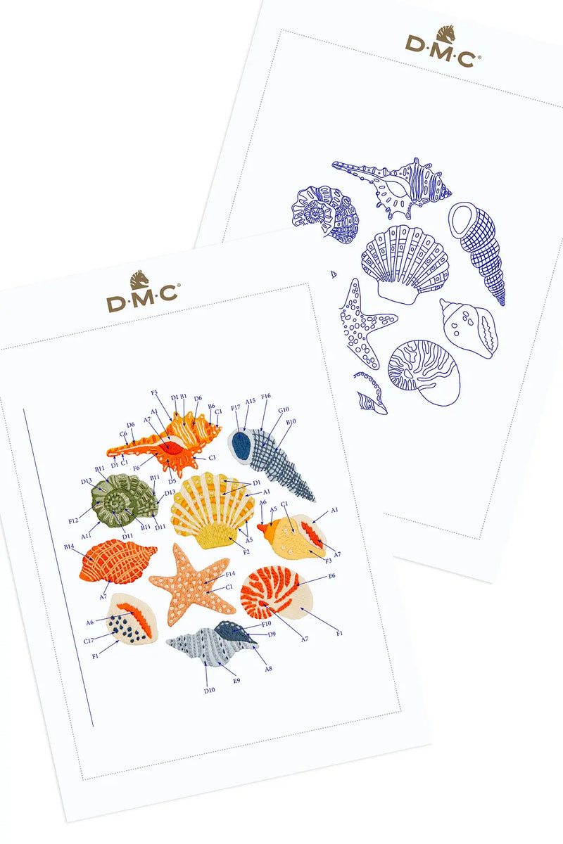 Seashells DMC Embroidery Kit
