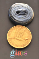 Blue Metallic Rim Glass Button