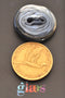 Blue Metallic Rim Glass Button