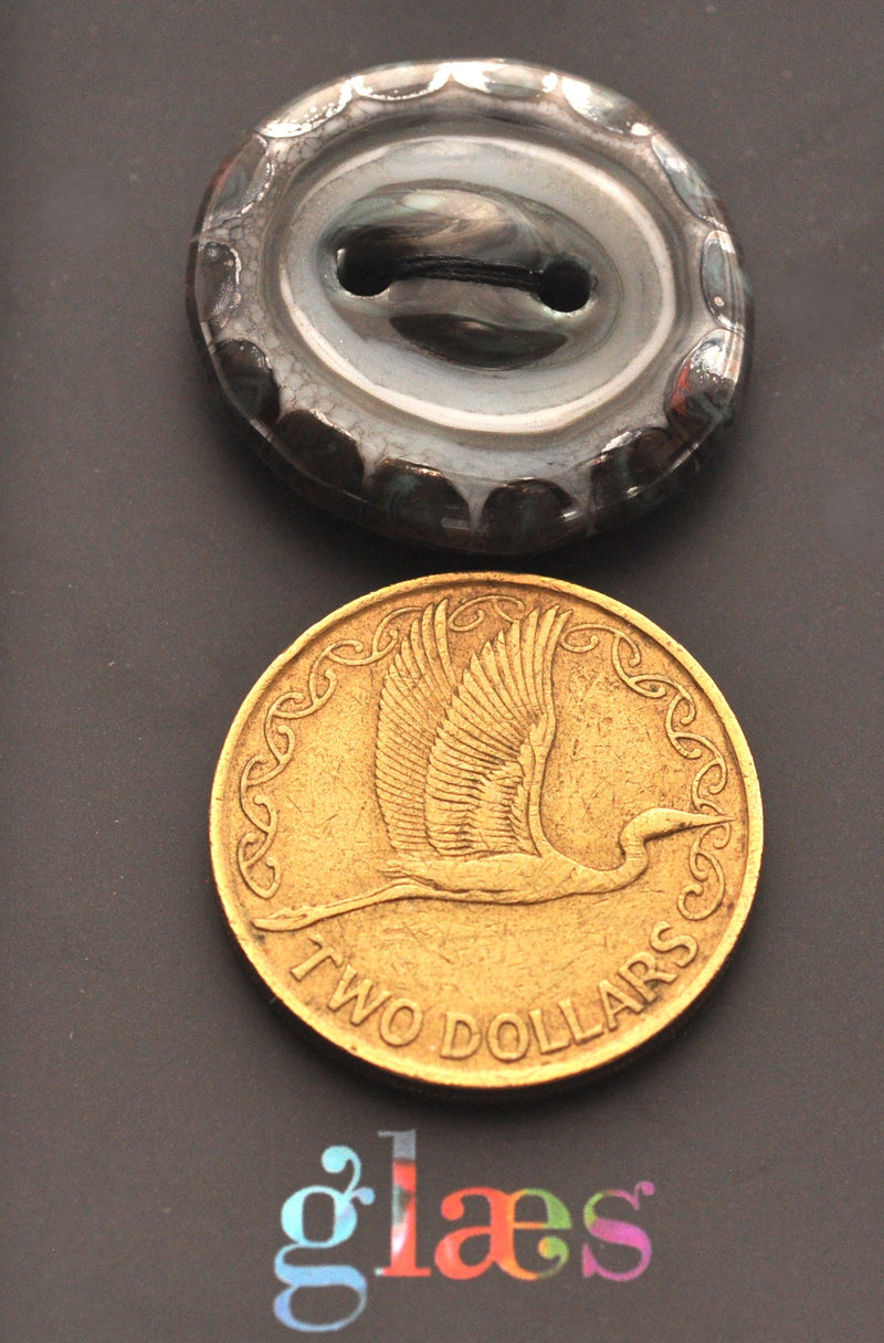 Smokey Bullseye Glass Button