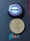 Purple Graduated Rings Glass Button