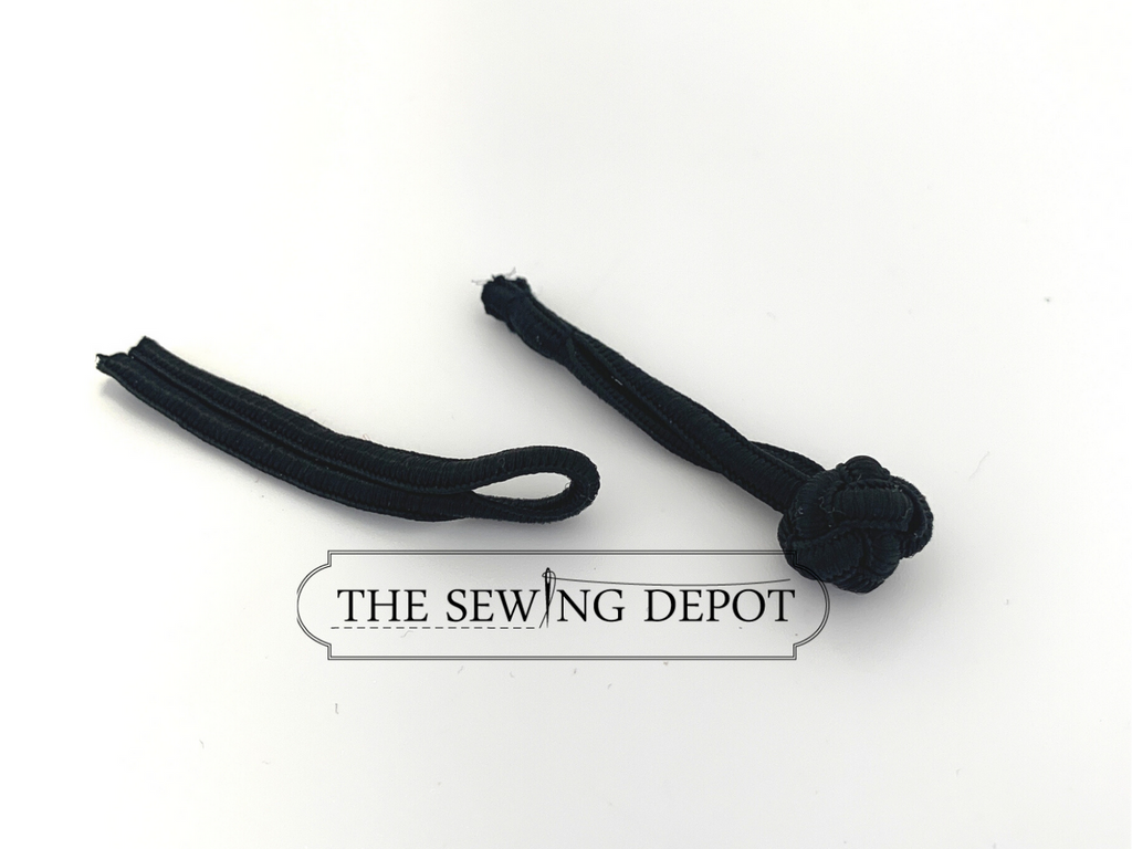 Black Loop Button Black Knot and Loop Button – The Sewing Depot