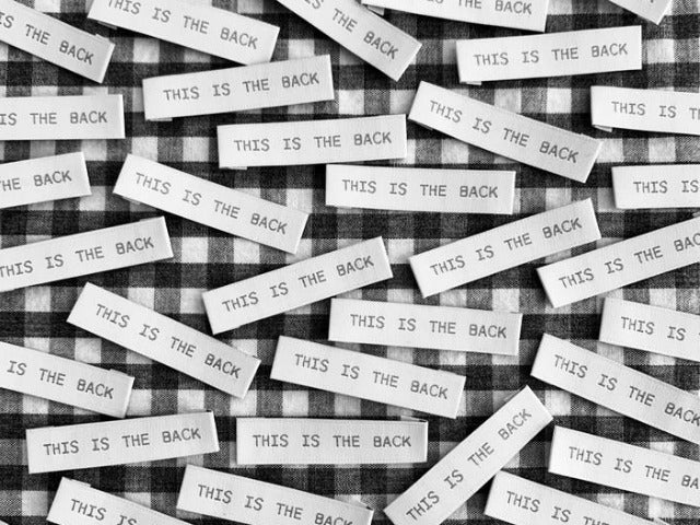  Woven Labels - "This is the Back" (End Fold)