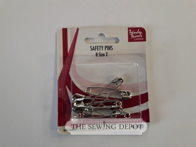 Nickel Safety Pins - Size 2