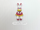 Large Printed Rabbit Shaped Button