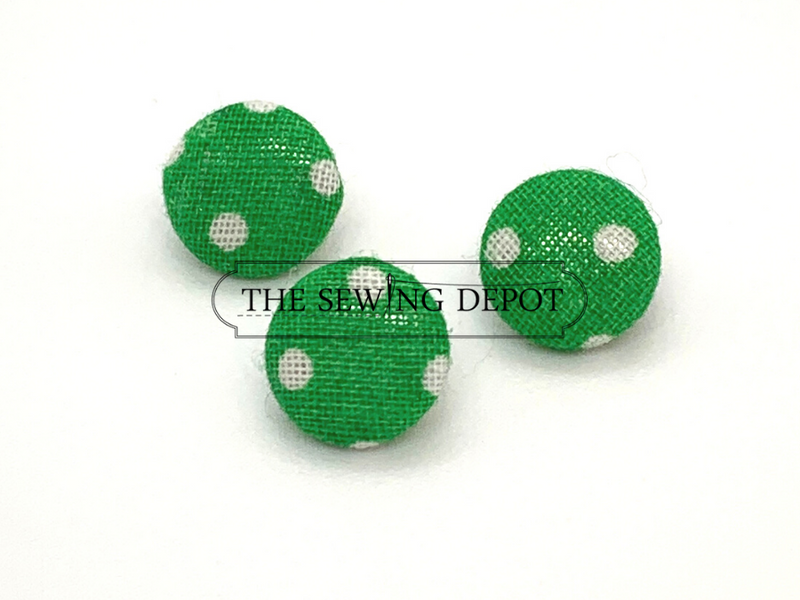 Green Spot Fabric Covered Buttons