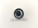 Black and Silver Design Shank Button