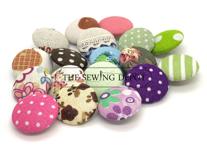 20 Pack of Assorted Fabric Covered Buttons